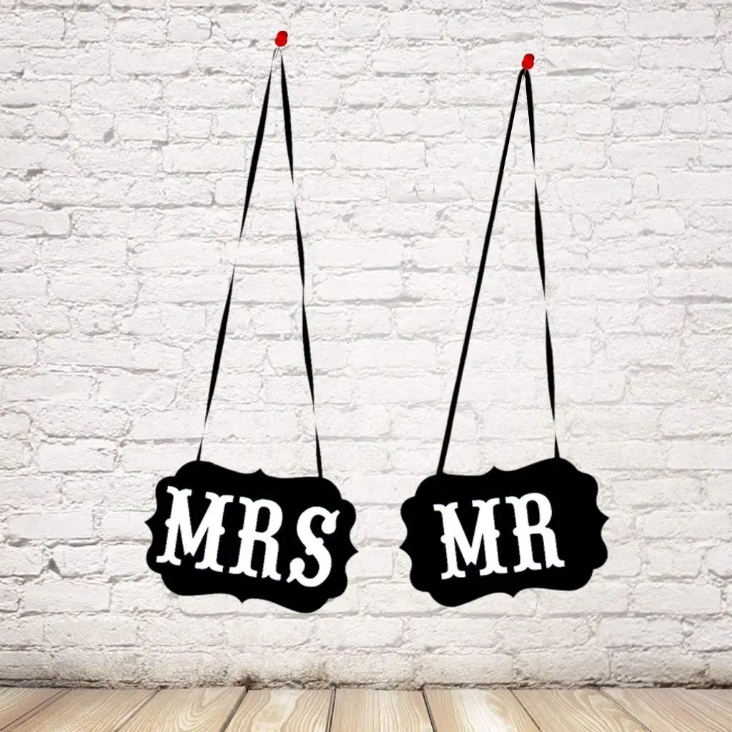 Mr Mrs Винтаж свадебные стул овсянка баннер для фотокабинки вывески гирлянды