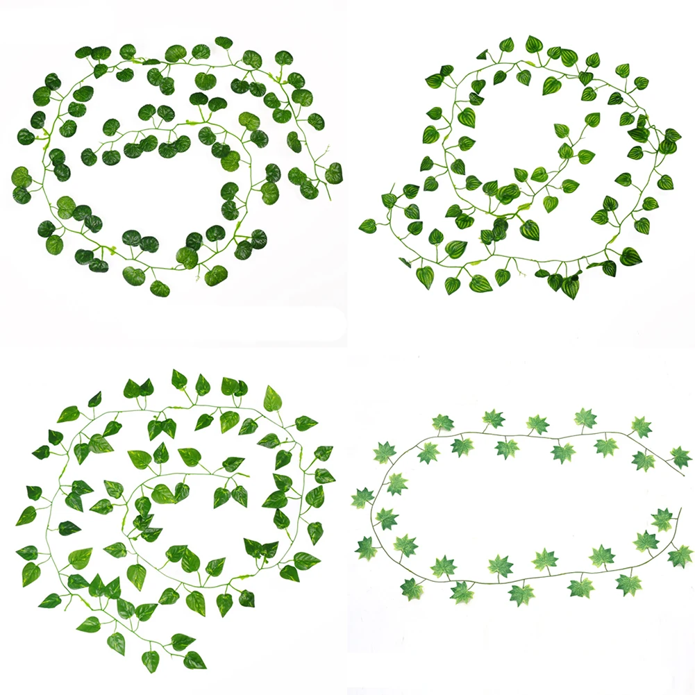 Искусственные виноградные лозы 2 м искусственные цветы веревка листья имитация