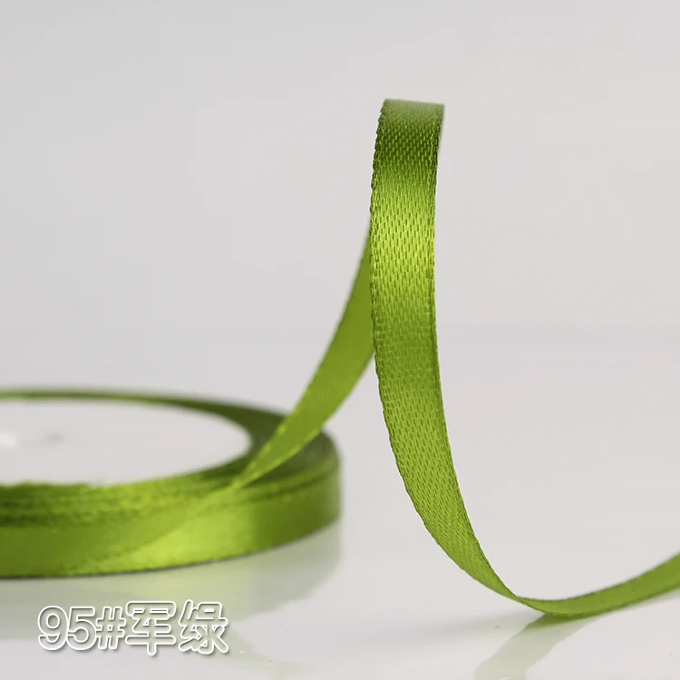 Army Green 6 мм шелковые атласные ленты для свадьбы, Рождества, дня рождения, украшения, сделай сам, бант, ленты для рукоделия, коробка для торта, упаковочные материалы для подарков - Цвет: Army Green