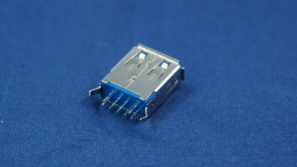 10 шт. USB 3 0 разъем A Тип гнездо вертикальное сквозное отверстие 9 контактов синий