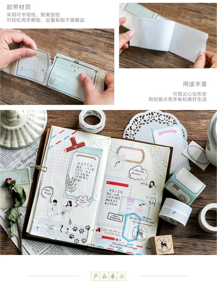 Креативный квадратный блокнот васи клейкая лента DIY Скрапбукинг наклейка Label Craft маскирующая лента