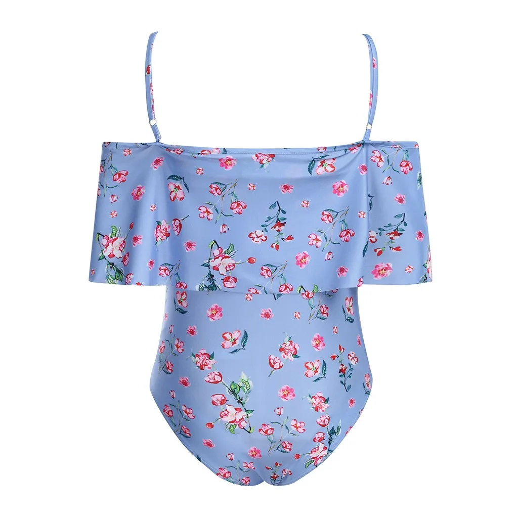 Купальник для беременных с открытыми плечами цветочный принт купальник Цельный