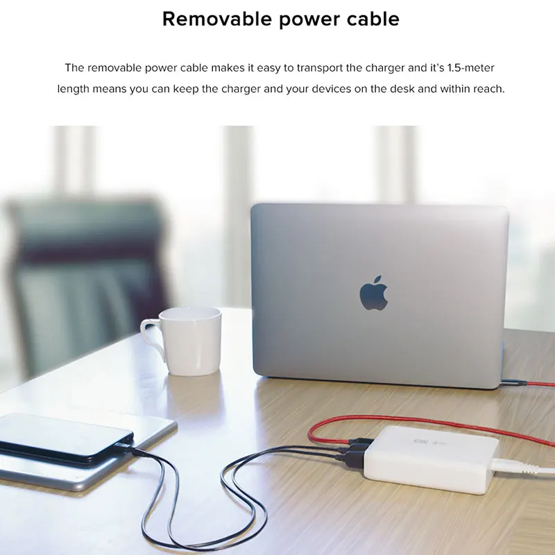 JCPAL type-C PD зарядное устройство 60W 20 V/3A настольное зарядное устройство для ноутбука USB быстрое зарядное устройство 18W 9 V/2A QC3.0 USB-A портами