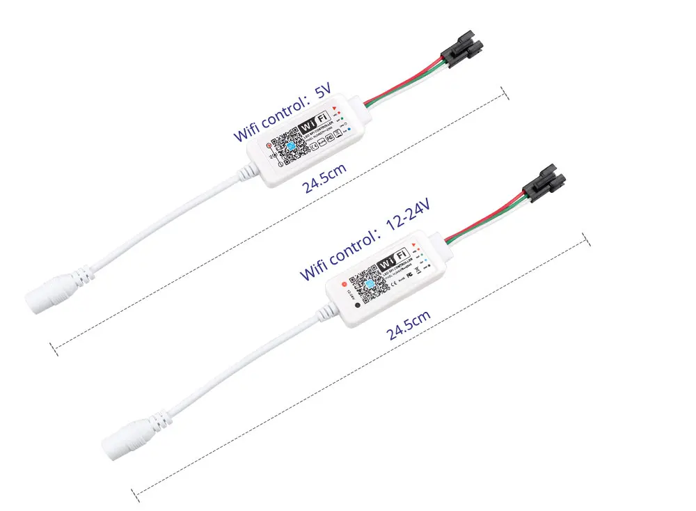 5 V 12-24 V светодиодный контроллер SPI Wi-Fi беспроводной APP Управление для WS2811 SK6812 WS2812B Pixel Газа DC5-28V диммер для одного цвета
