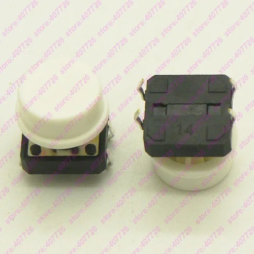 Switch Add White DIP 10 шт. 12X12 мм H = 12,3 мм с пластиковой круглой крышкой мгновенные тактильные 4PIN SMT/DIP тактовый переключатель кнопочный переключатель микроклавишная кнопка - Цвет: Switch Add White DIP