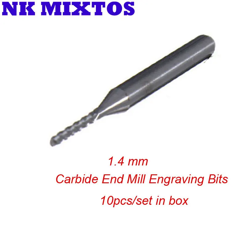 10 шт./компл. Карбид Концевой Фрезы Гравировка Биты 1.4 мм Электрические