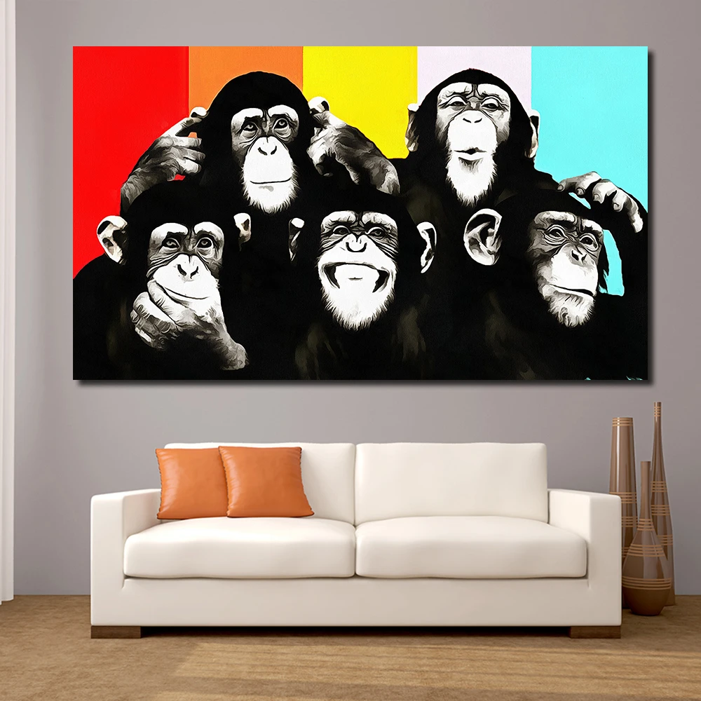 JQHYART животные холст искусство смешные картины на стену для гостиной домашний