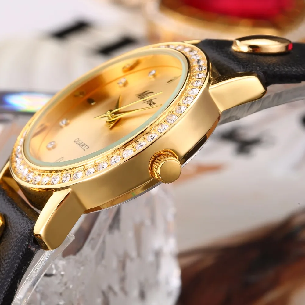 Montre Femme Missfox зеленые женские золотые часы Изысканный Женская кожаная обувь часы Водонепроницаемый квадратный драгоценный кулон часы xfcs часов