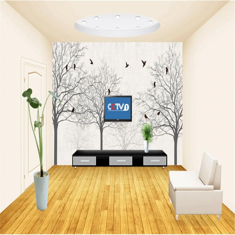 Большой заказ обои росписи джунглей птиц гостиной ТВ стены papel де parede para кварто |