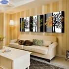 Мульти-картина 5D DIY алмазная живопись Триптих 3 шт. алмазная живопись белые и черные деревья Алмазная мозаика ручной работы подарок A128