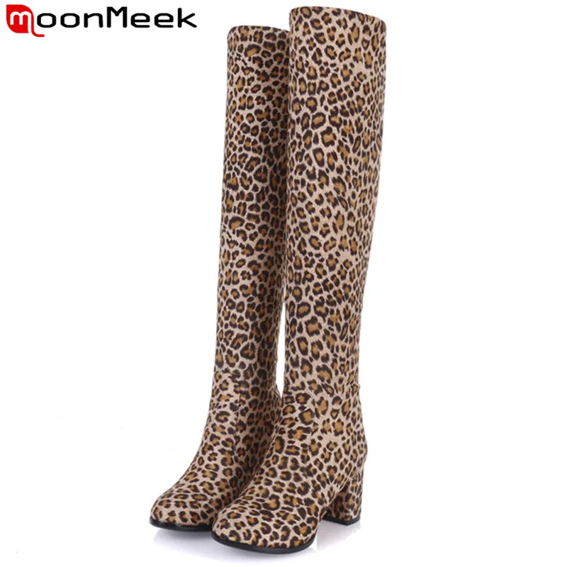

MoonMeek big size fashion 2020 new over the knee boots round toe thick hig heels shoes woman elegant autumn winter boots women