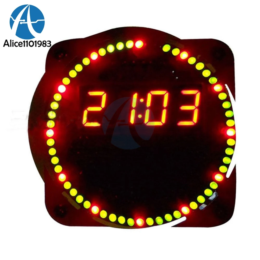 Assembb светодиодный цифровой набор часов DS1302 вращающиеся электронные цифровые
