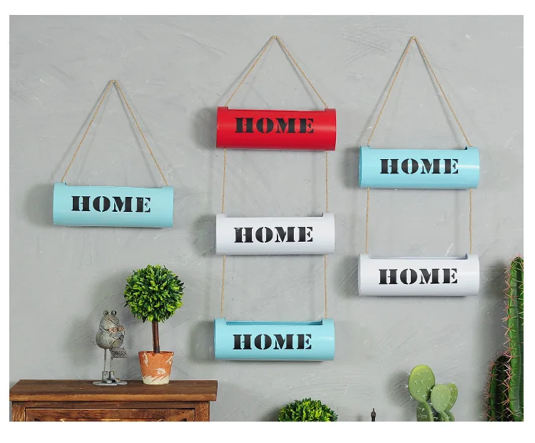 Ретро промышленный ветер кованого железа настенная висячая зеленая ваза