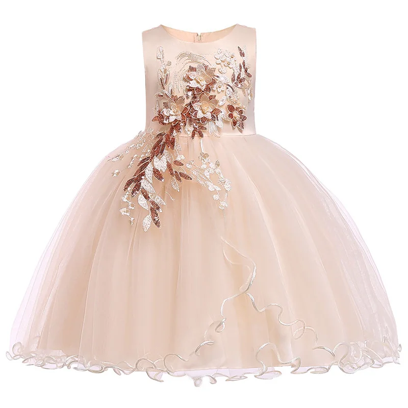 Платье детское с цветочными лепестками элегантное вечернее праздничное