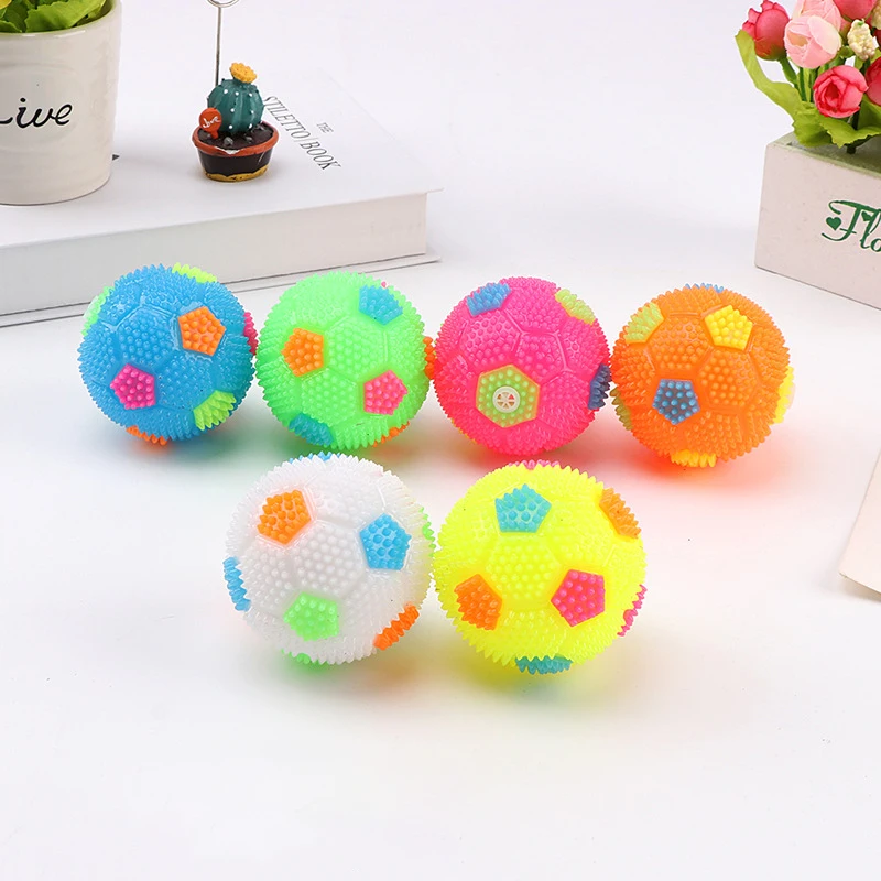 

Luminous Toy Football Children Sleep Light/projection Lamp Plastic > 3 Years Old Unisex Vocal Squeezing Music Massage Bouncing