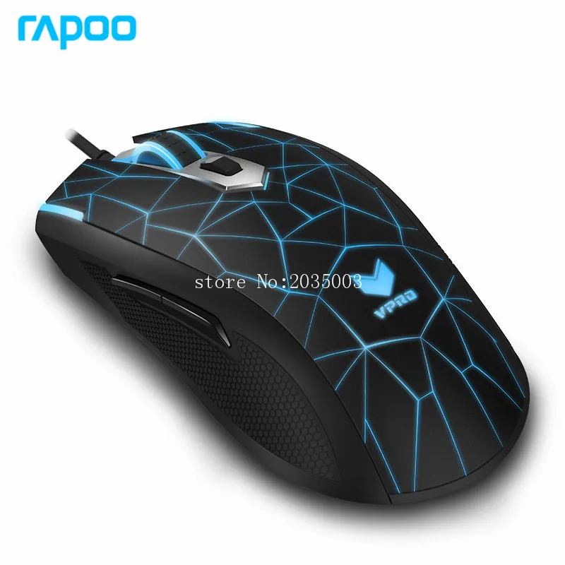 Rapoo V13 игры мыши 6 кнопок USB проводной светодио дный Подсветка оптическая Мышь для