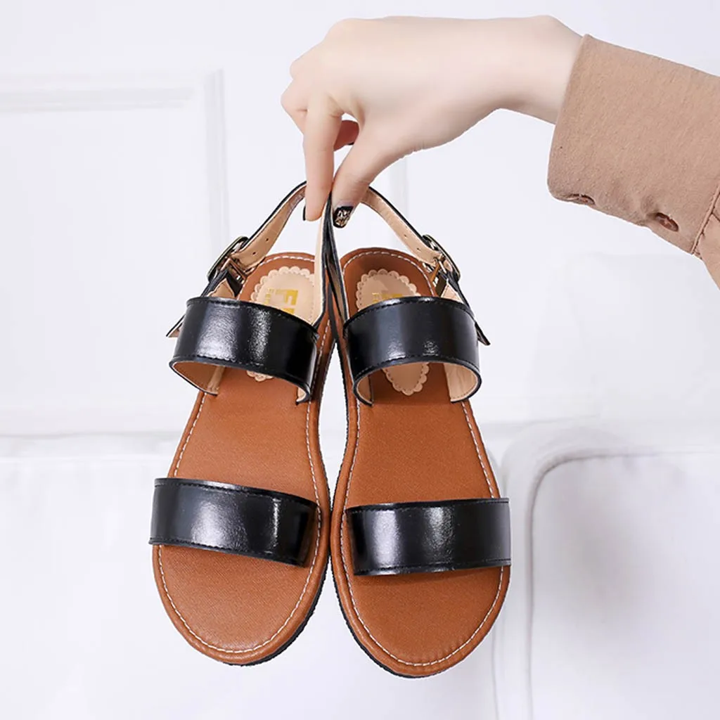 SAGACE/Летняя женская модная обувь с круглым носком Простые открытые однотонные