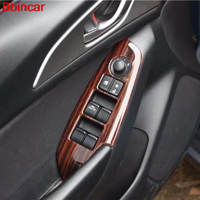 

Bbincar Carbon Fiber Wood Paint Car Interior Front Rear Window Switch Air Vent Gear Shift Trim Cover 14pcs For Mazda3 Axela 2017