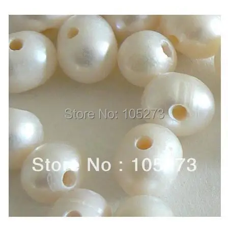 

New Arriver 20pcs Large 2.2mm Hole Freshwater Pearl Beads Potato Lvory White Side Drill Hot Sale New Free Shipping