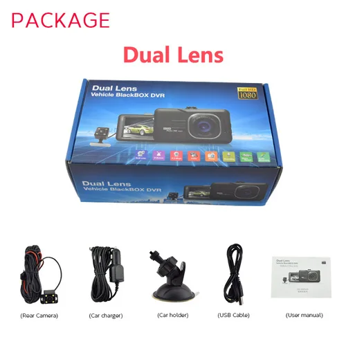 Dual Camera Lens XST Full HD 1080P Автомобильный видеорегистратор 3,0 дюймов ips экран Автомобильная камера двойной объектив видеорегистратор ночное видение g-сенсор Регистратор - Название цвета: Dual Camera Lens