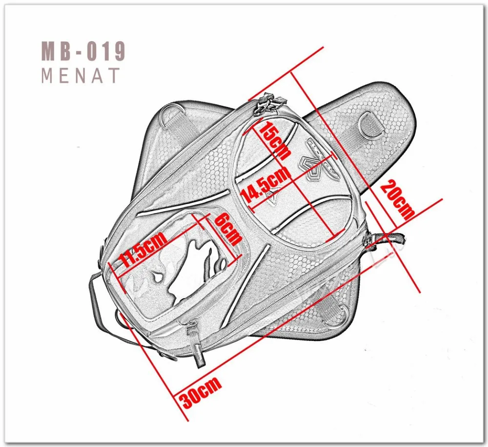 

Genuine MENAT Black Oil Fuel Tank Bag Magnetic Motorcycle Motorbike back seat bag R1 CBR1000RR ZX-10R GSX-R1000 MB-019
