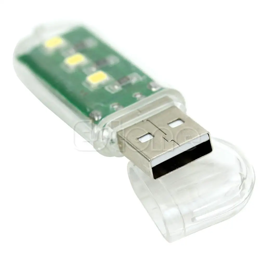 Мини Портативный Яркий 3 светодиодный светильник USB лампа для ПК ноутбука Чтение