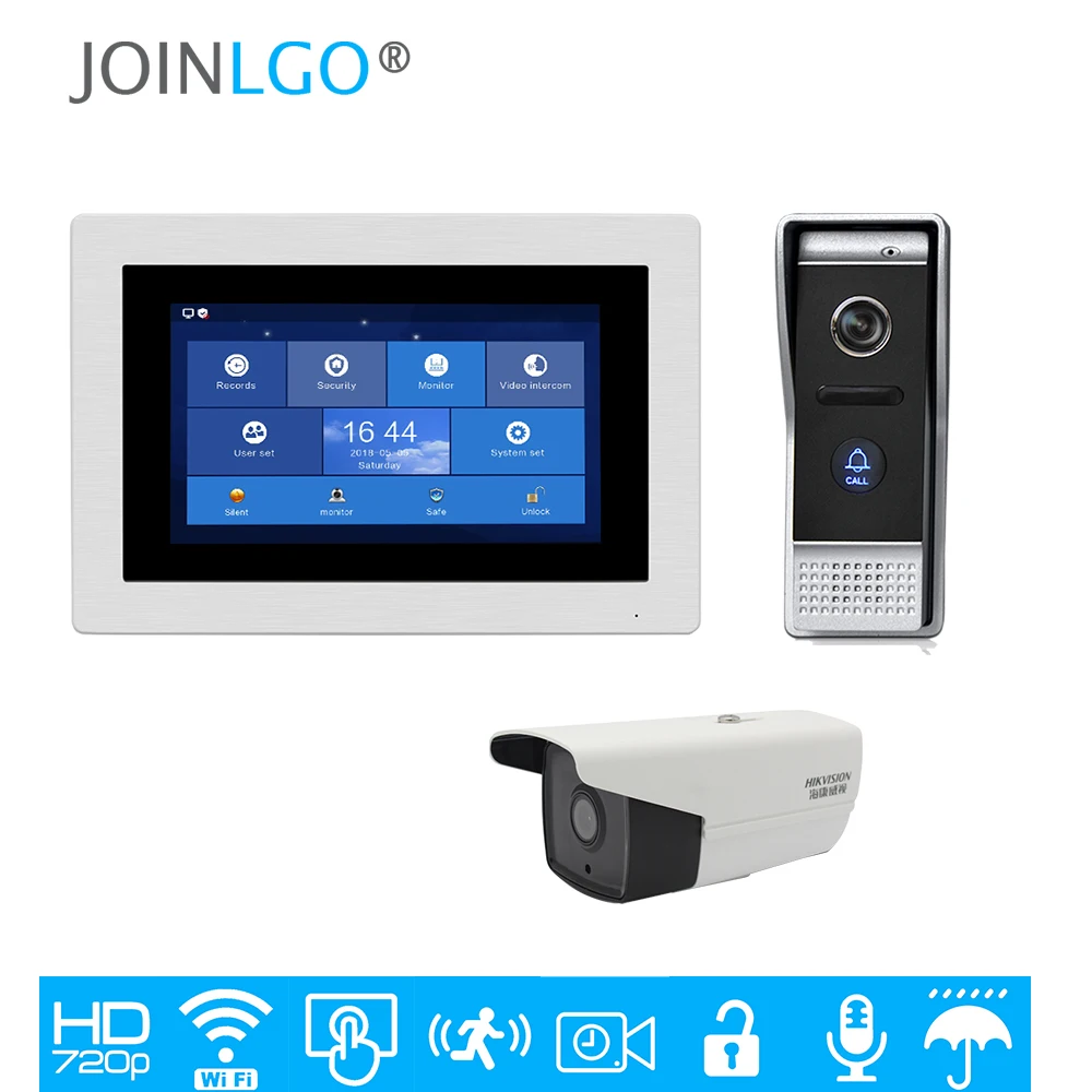 1.0MP 720P HD wifi IP " сенсорный экран видео домофон запись ip-камера комплект Android IOS Телефон удаленный монитор
