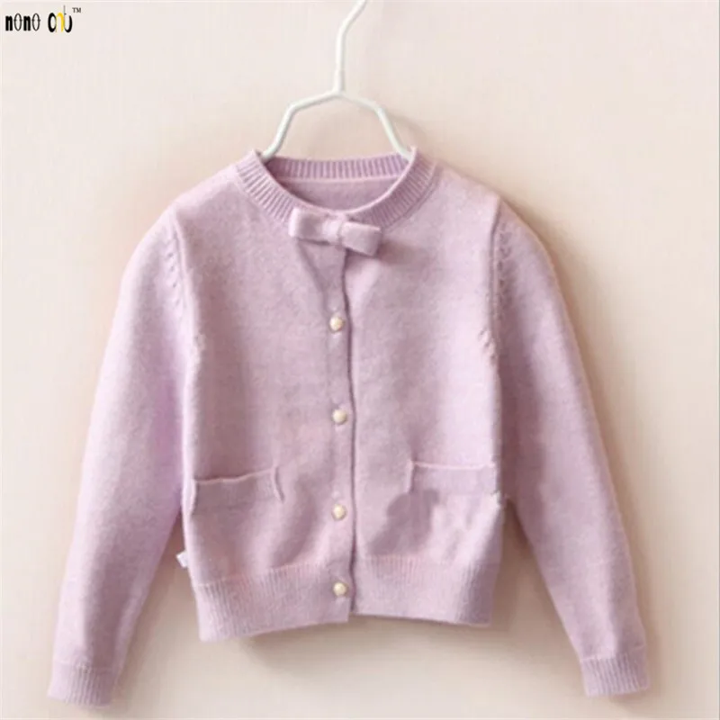 2018 осенний вязаный свитер кардиган для девочек однотонное повседневное пальто с