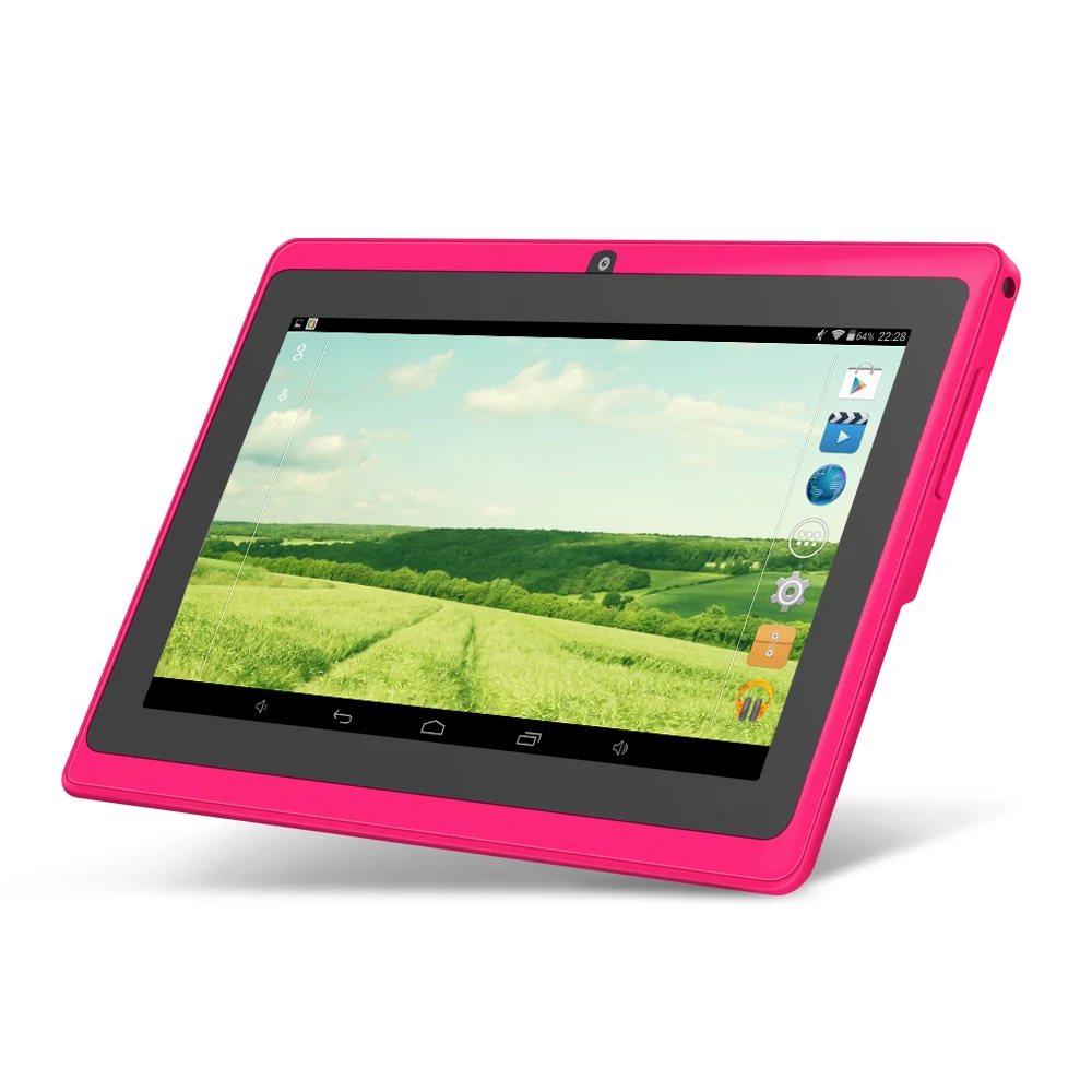 Yuntab " Q88 планшет Allwinner A33 четырехъядерный Android 4,4 8 Гб Двойная камера wifi Google APP Play 5 цветов с Bluetooth