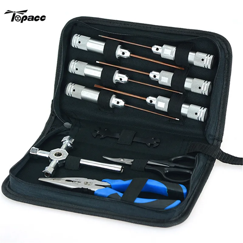 Best Quality 10 In 1 Repairing Tools Set Hex Screwdriver Pliers Scissors Wrench With Box Storage Bag For RC Model Drone | Игрушки и