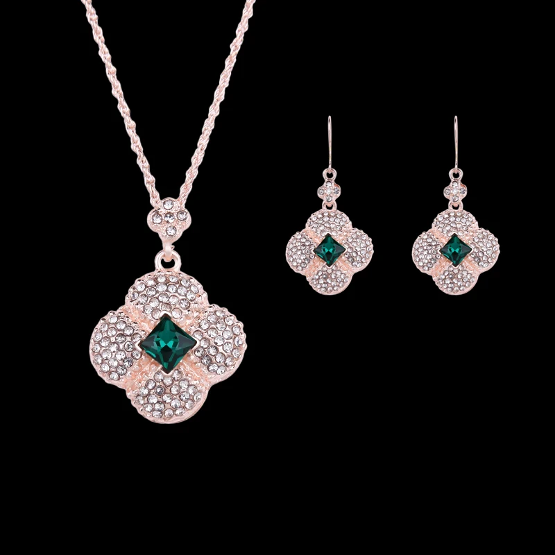 Комплект из колье и серёг с австрийским кристаллом | Украшения аксессуары