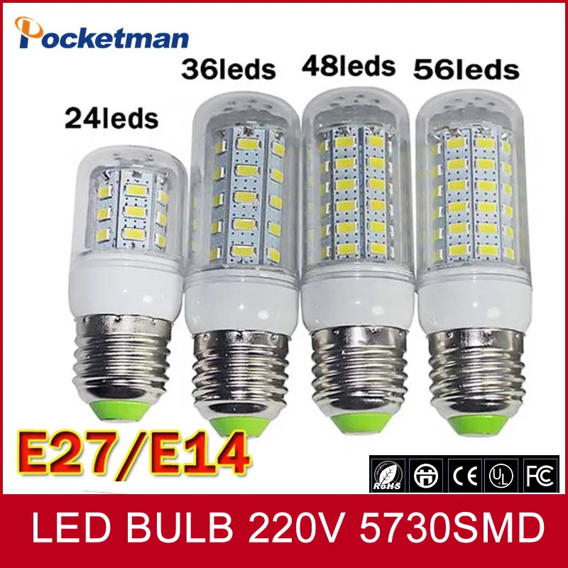 

Светодиодный ная лампа E27 E14 110/220V SMD5730 24/36/48/69 светодиодный светильник лампы s светодиодные диодные лампы Lampada энергосберегающие лампы для дом...