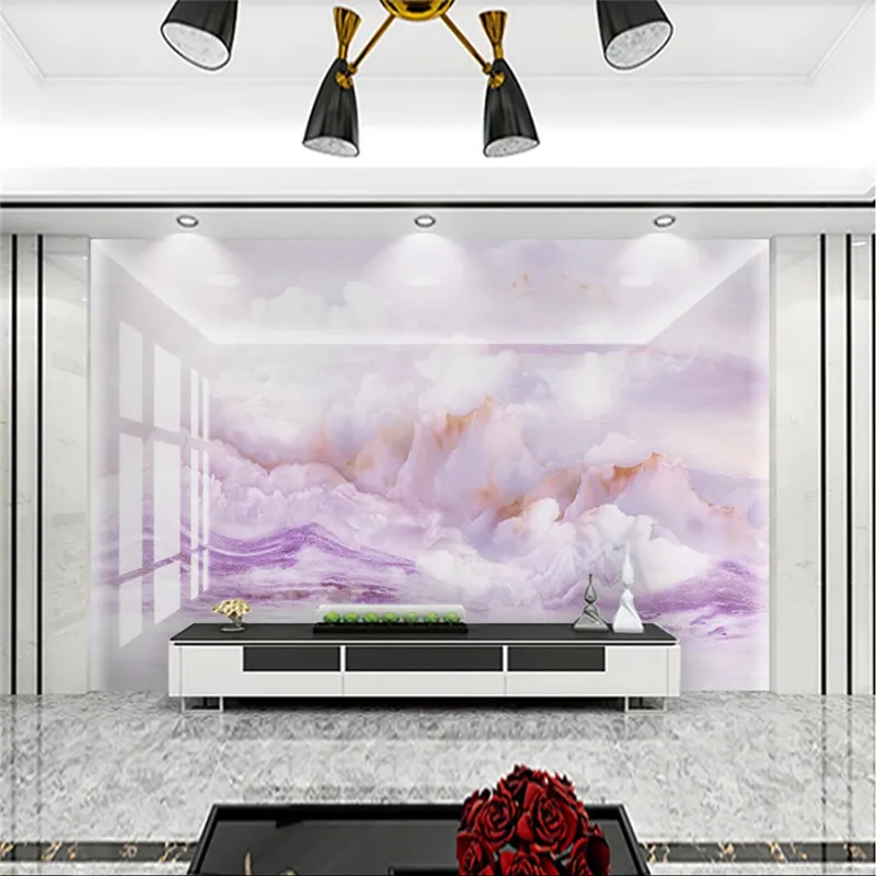 Пользовательский мраморный абстрактный пейзаж фоновая стена для гостиной 3D фото
