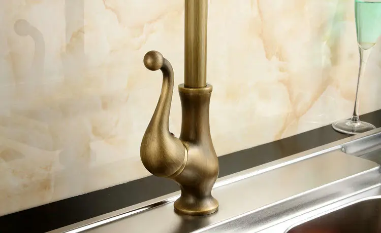 Auswind Античная Латунь Золото Кран 360 Поворотный Кухонный Ванной Бассейна Раковина