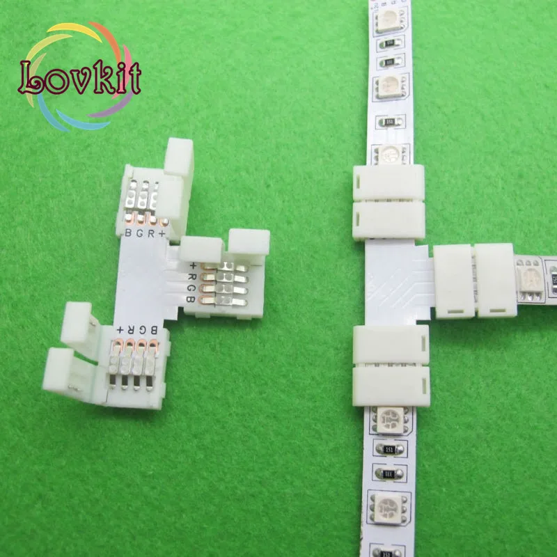 5 шт./лот 4 контактный светодиодный Разъем T образной формы штекерных разъема для