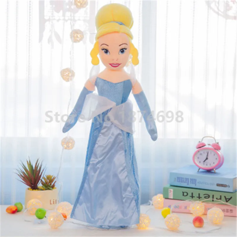 Cinderella Большой 65 см Рапунцель Белоснежка Золушка Спящая красавица Pocahontas маленькая Русалочка Принцесса плюшевая кукла игрушка Дети Девочки Подарки - Цвет: Cinderella