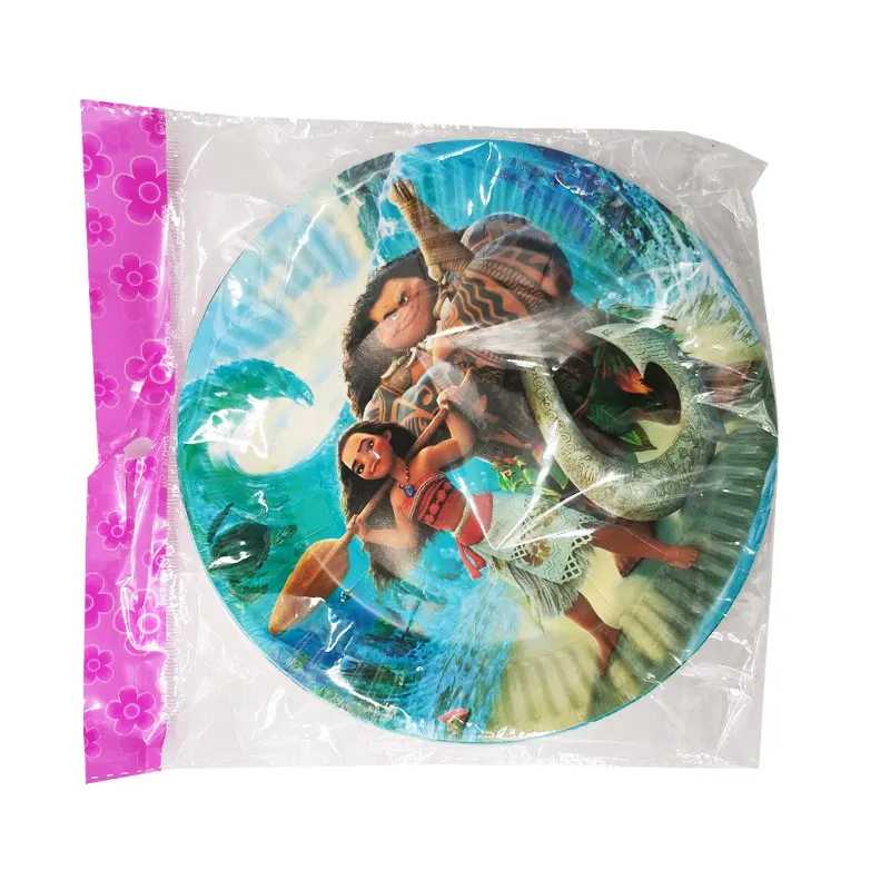 С изображением на тему Моаны вечерние одноразовая посуда поднос флаг чашки для