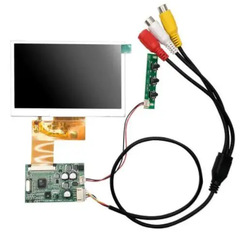 4,3 дюймовый ЖК-дисплей RGB 480(RGB) x272 с av-модулем платы Водителя комплект монитор для автомобиля AV цифровая фоторамка многофункциональная - Цвет: full kit