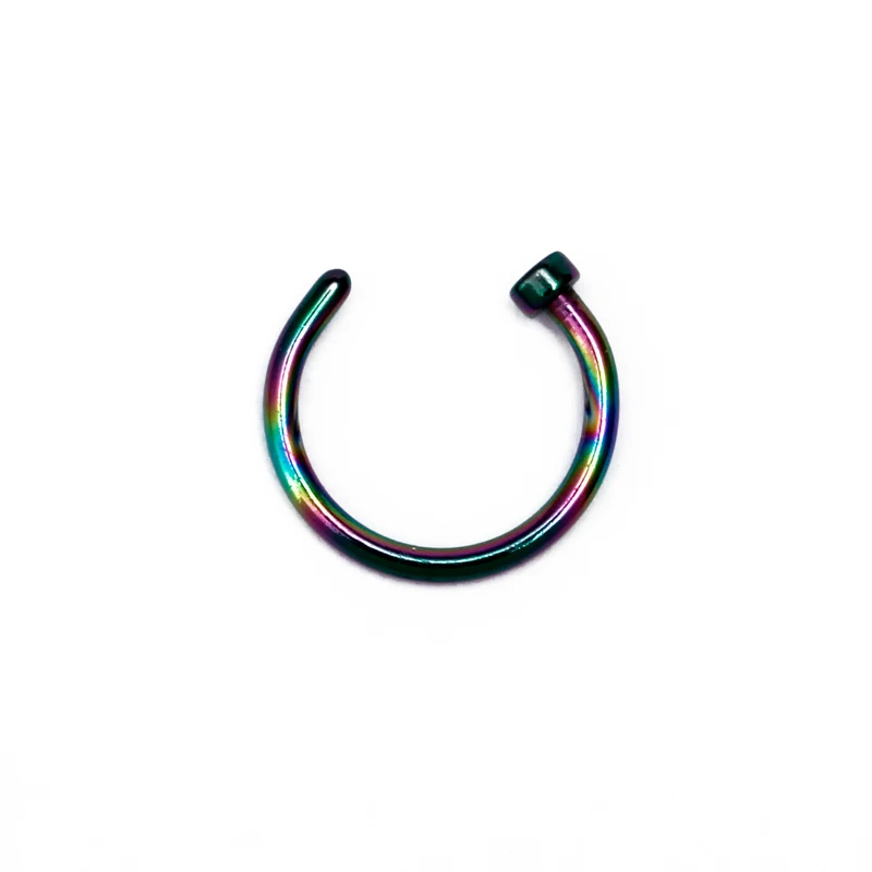 Colorful 10 шт./лот Поддельные Нос кольцо Labret губы кольцо C клип губ пирсинг Спираль пирсинг для пупка искусственное кольцо для носа Neus пирсинг - Окраска металла: Colorful