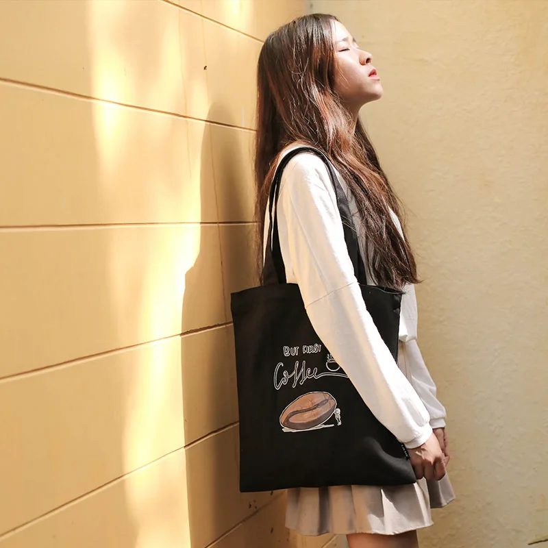 NJ SHOP Холщовая Сумка с буквенным принтом и забавным рисунком кошелек большой