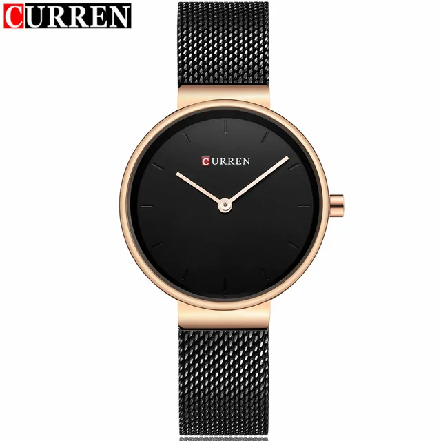 black black CURREN наручные часы женские часы люксовый бренд сталь женские синие кварцевые женские часы спортивные Relogio Feminino Montre Femme 9016 - Цвет: black black