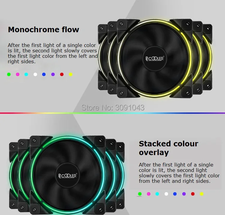 PcCooler 5/упаковка 120m RGB 12V 5V pc Вентилятор 4pin PWM тихий кулер для процессора жидкостный кулер 12 СМ Компьютер охлаждающий вентилятор с контроллером