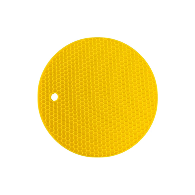 yellow Утолщенная сотовая Пищевая силиконовая подставка для еды Нескользящая изоляционная подкладка термостойкая Подставка под стол коврик высокая температура AKUHOME - Цвет: yellow