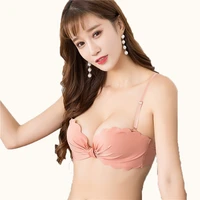 summer sexy seamless brassiere beach party wedding bra wire free double small cup super push up bra for women plunge t shirt bra