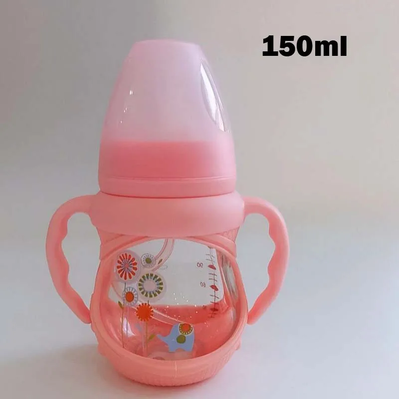 150ml Pink S 1 шт 150/240 мл стеклянная силиконовая полностью автоматическая бутылочка для кормления и ухода за ребенком бутылочка для кормления новорожденных - Цвет: 150ml Pink S