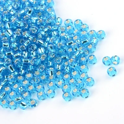 LightSkyBlue 20 г 2x1 мм 12/0 с серебряной нитью, бледно-палевого цвета, MGB японский крошечный маленькие бусины для самостоятельного изготовления украшений Стекло круглое отверстие Rocailles Бисер для изготовления ювелирных изделий - Цвет: LightSkyBlue