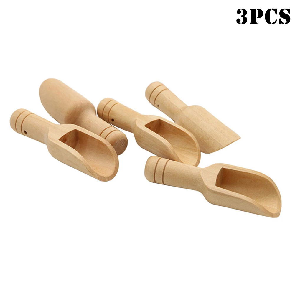 Горячие 3 шт Деревянный Маленький Совок соль сахар кофе ложка мини кухонный