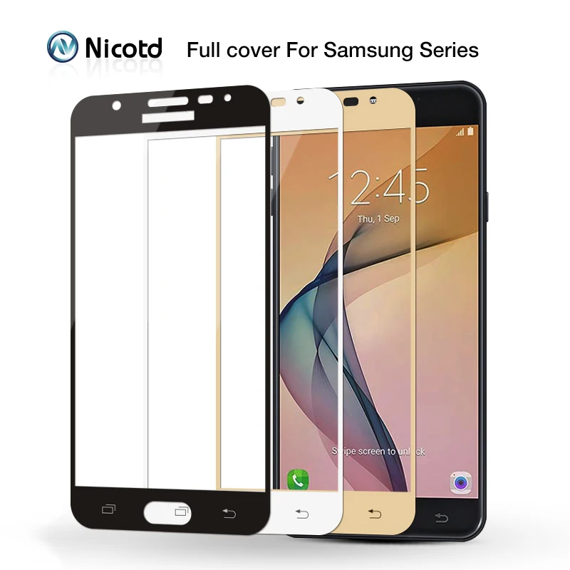 Защитное стекло Nicotd закаленное с полным покрытием для Galaxy j4 j6 j8 2018 Samsung J3 J5 J7 2017 2016