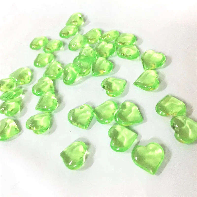 Green 100 шт 10 мм в форме сердца акриловая кристальная Алмазная пешка неправильный камень шахматная игра для жетона аксессуары для настольной игры - Цвет: Green