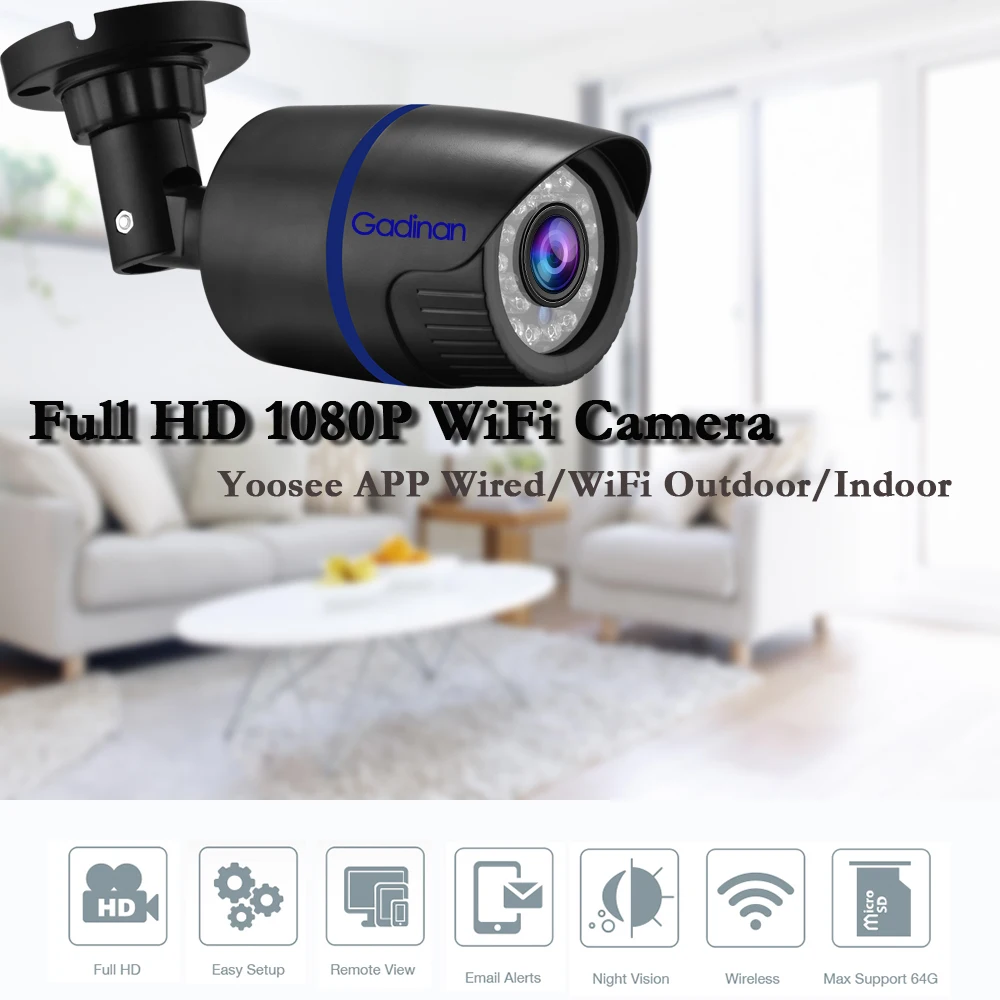 Беспроводная камера видеонаблюдения Gadinan HD 1080P 720P слот для sd карты аудиокамера 2